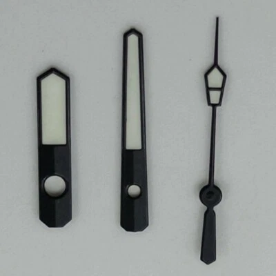 Black 12.5mm Trimmed Watch Hands with White Paint and Green Lume for NH35 NH36 7