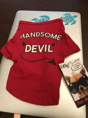 PAW NYC PET APPAREL XS RED HANDSOME DEVIL SHIRT NEW