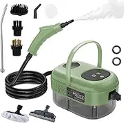 Steam Cleaners 2500w, Handheld Wallpaper Steamer with 3 Brush Heads, Smart Touch, 1.2l Water Tank, Portable High Pressure Steam Cleaner, Steamer for Cleaning Grout Tile Car Living Room Green