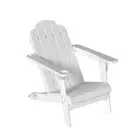 Clihome Adirondack Chair 29.33" Fixed 5-Back Panel Plastic White w/ Cup Holder