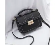 Women's Vintage Leather Tote Shoulder Handbag Black