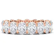 HauteCarat Oval Cut Lab Grown Diamond Eternity Band