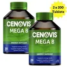 2x Cenovis Mega B High Strength Vitamin B Tablets Support Nervous System 200 Tab