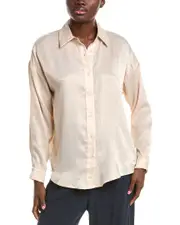 Sadie & Sage Sparkle Woven Button Front Top