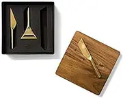 RBT Wooden Board with Cheese Knives Set, Gold/Natural Wood, 89212
