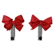 Poppy Clips Womens Red 2PC Houndstooth Magnetic Boot Clips O/S BHFO 4900