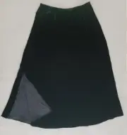 Eileen Fisher Black Velvet A-line One Side Slit Midi Skirt Size S/P $298