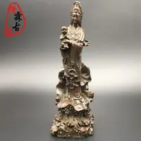 在飛比找樂天市場購物網優惠-復古老銅器送子觀音佛像銅菩薩送子神像復古仿紫銅風水擺件站觀音