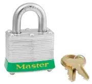 Master Lock 3Kas6grn Lockout Padlock,Ka,Green,1-1/4"H,Pk6