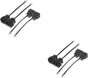ifundom 2sets Phone Splitter Rj11 to 6p4c Adapter 4-core Cable for Telephones Modems 4pcs*2