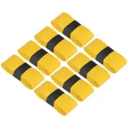 8Pcs Anti Slip Sweatband Absorbent PU Tennis Badminton Racket Grip Tape Yellow