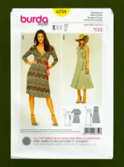 EASY Wrap & Tie Dress Sewing Pattern, Sleeve Variations (Sizes 10-20) Burda 6759