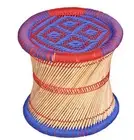 KKSM Hadmade Ecofriendly Bamboo Outdoor Indoor Stool Muddha Blue Red Color
