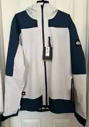 Quiksilver Mens XL Ultralight 20K Full-Zip Technical Snow Jacket NIMBUS CLOUD