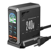 [GaN Tech] Blitzwolf® BW-S31 240W 6-Port USB PD Charger 4USB-C+2USB-A QC PD Digital Display Fast Charging Desktop Chargi