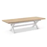 Austin Outdoor 3m-3.8m Extension Dining Table with Light Oak Aluminium Top - Outdoor Aluminium Tables