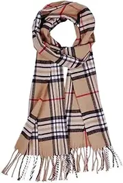 [AUSEKALY] Scarf For Men Women Cashmere Neck Scarf Plaid Winter Scarf Fall Softest Classic Warm