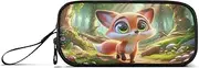 Cute Jellyfish Pastel Pencil Case, Large Zippered Pencil Pouch, Kid Pencil Box, Cute Fox Big Eyes, one size, Artistic Style