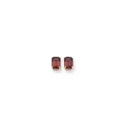 14k Yellow Gold 8x6mm Emerald Cut Rhodolite Garnet earring