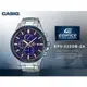 CASIO 卡西歐 手錶專賣店 國隆 EDIFICE EFV-520DB-2A 三眼男錶 不鏽鋼錶帶 藍 防水100米 日期顯示 全新品