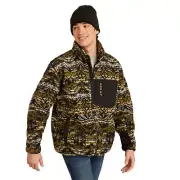Ariat Men's Mammoth Olive Leaf Aztec Pattern Sweater Jacket 10046105