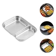 Dinner Plate Dividing Child Metal Divided Compartment Plates Serving Dish