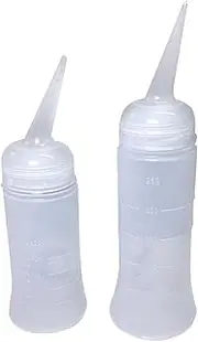 outret 2pcs Hair Bottle,Dye Empty Squeeze Bottle,Hair Dye Bottle with Tip Clear Squeeze Bottle,Hair Oil Bottle Applicator Tool for Travel (White, M,L)