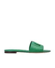 Dolce Gabbana DG Embossed Cut-Out Slides 35 Green