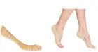 NWT HUE Womens Perfectly Bare 1Cream Peep Toe Liner & 2 Cream Massage Liners S/M