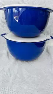 SET OF 2 Blue Tupperware Thatsa Mega Bowls 42 Cups each New!! FREE SHIPPING!!!!!