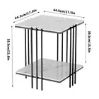 New-style Scratch-proof Coffee Table Marble Tabletop 2-tier Storage Side Table