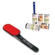 Effective Lint Remover Brush Rotating Head Reusable &/ 5PC Lint Rollers Pet Furs