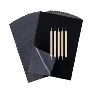 200 Sheets Carbon Paper Black Graphite Transfer Tracing Paper w Embossing Stylus