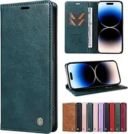 [Czhwsm] Compatible for Case Oppo A57 2022 (4G-5G) Flip Leather Wallet Case Cover Kickstand Phone Case with Card Holder+2X Temper Glass Screen Protector-Blue