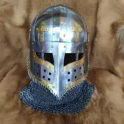 European Armor Medieval Knight Protective Helmet for Human Wear