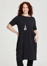 [Taking Shape] Taking Shape Luna Tulip Midi Dress Size 16 in Black - Plus Size Women's Dresses Black