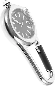 [Kisangel] Outdoor Watch Pocket Watch Digital Watch Watches Carabiner Clip-on Buckle Watch Camping Watch for Backpack Watch Time Tool Pendant Watch Men Watch Clip Watch Silver Stainless Steel