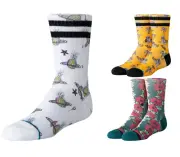 STANCE KIDS YOUTH Novelty Polyester SOCKS Seamless Toe Closure Monkey Pineapple