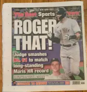 NY Post - 9/29/22 - Aaron Judge 61 - Home Runs - ROGER THAT - NY Yankees
