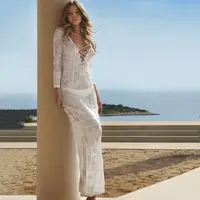在飛比找ETMall東森購物網優惠-比基尼罩衫歐美針織防曬party沙灘派對禮服長裙性感綁帶沙灘