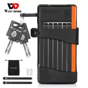 WEST BIKING Mini Bike Anti-theft Chain Lock Bicycle Foldable Lock With 3 Keys