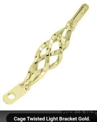 GOLD BIRDCAGE FRONT LIGHT BRACKET, CRUISER LOWRIDER CHOPPER BICYCLES