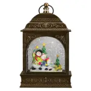 Old World Christmas Snow Family Lantern Snow Globe