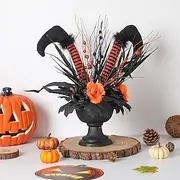 Halloween Long Leg Witch Planter Decoration, Spooky Tabletop Prop for Haunted House, Window Display, Scary Atmosphere Scene Decor