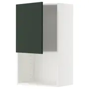 METOD wall cabinet for microwave oven, white/Havstorp deep green, 60x37x100 cm