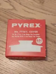 New Vintage PYREX 7756C Cover with Box Never Used Deadstock
