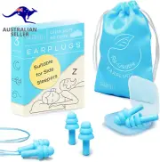 Reusable Silicone Ear Plugs - Waterproof Hypoallergenic Noise Reduction Earplugs