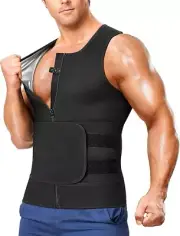 Junlan Sauna Suit 2 in 1 Waist Trainer Sauna Shirt Band Men's 4XL NWT