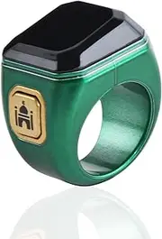 [KEWAYO] Smart Tasbih Zikr Ring 18mm, Muslim Digital Prayer Ring, OLED Display Tasbih Counter, Wearable Technology, Waterproof, USB Rechargeable （gree）