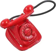 COMNESTBI Retro Miniature Telephone Figurine Vintage Dollhouse Accessory Realistic Mini Retro Telephone Decoration Sturdy Model for Collectors Home Decor